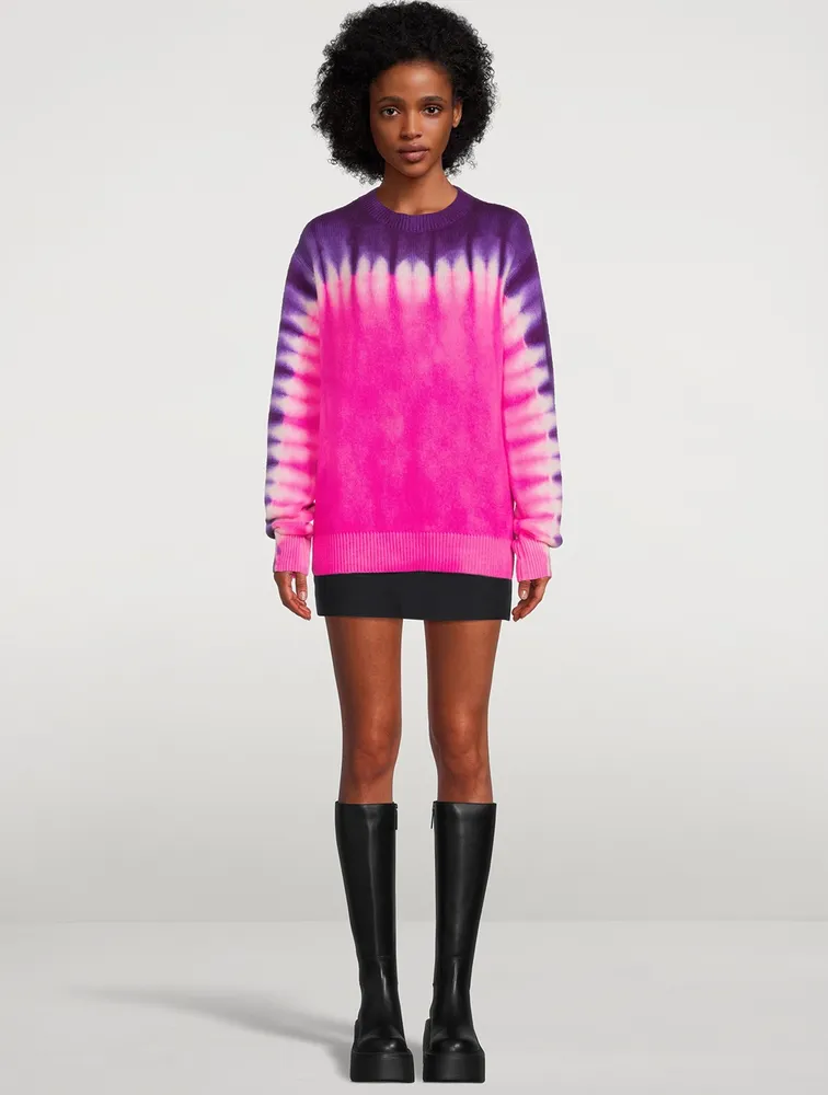 Simple Daybreak Cashmere Sweater Tie-Dye Print