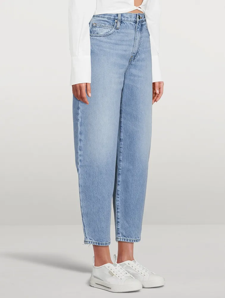 FRAME Ultra High-Rise Barrel-Leg Jeans