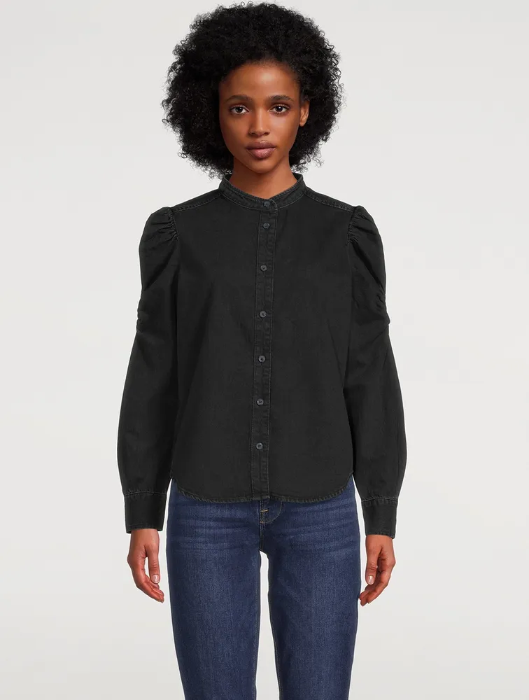 Frankie Puff-Sleeve Denim Shirt