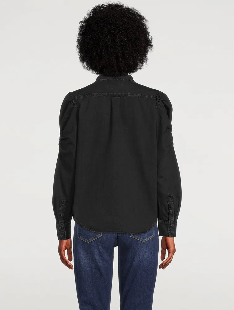 Frankie Puff-Sleeve Denim Shirt