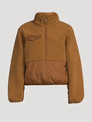 Mixed Fleece Pullover Jacket