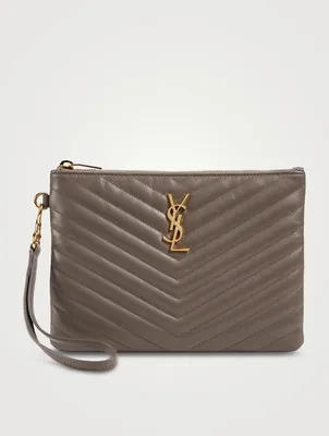 YSL Monogram Leather Wristlet