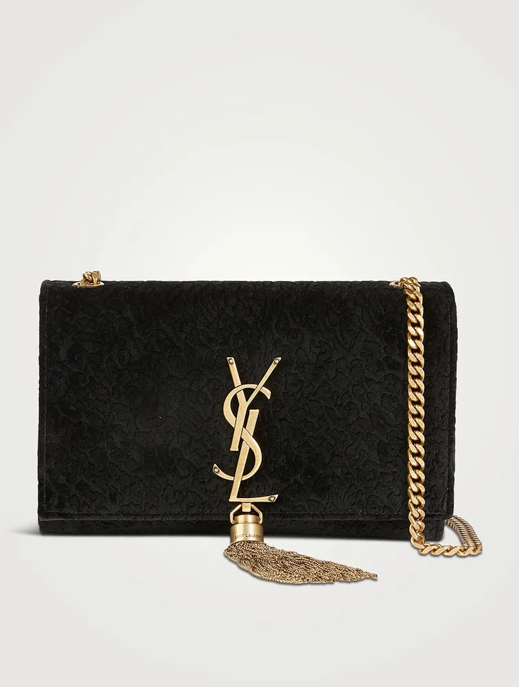 Small Kate YSL Monogram Velvet Chain Bag