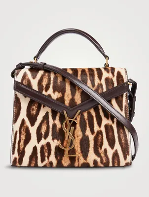 Cassandra YSL Monogram Calf Hair Top Handle Bag In Leopard Print