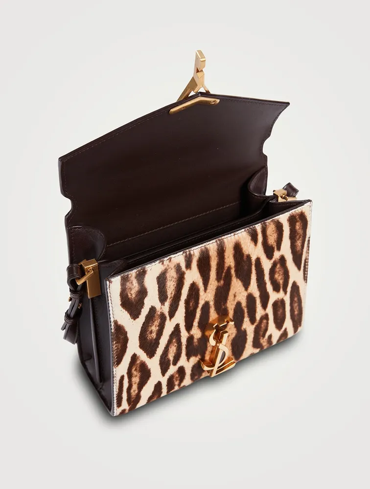 Cassandra YSL Monogram Calf Hair Top Handle Bag In Leopard Print