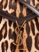 Cassandra YSL Monogram Calf Hair Top Handle Bag In Leopard Print