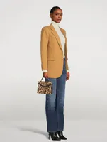 Cassandra YSL Monogram Calf Hair Top Handle Bag In Leopard Print