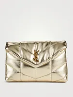 Lou Puffer Metallic Leather Clutch