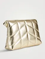 Lou Puffer Metallic Leather Clutch