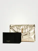 Lou Puffer Metallic Leather Clutch