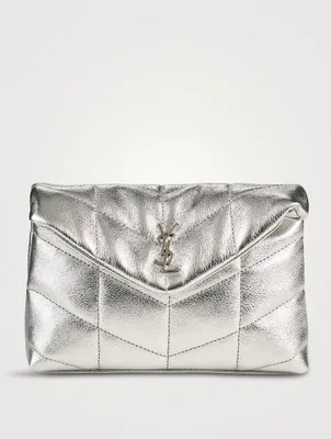 Lou Puffer Metallic Leather Clutch