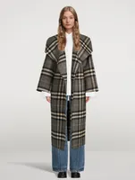 Signature Doublé Wool Coat Check Print