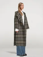 Signature Doublé Wool Coat Check Print