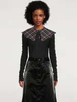 Seersucker Collar In Check Print