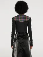 Seersucker Collar In Check Print
