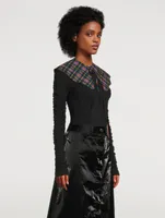 Seersucker Collar In Check Print