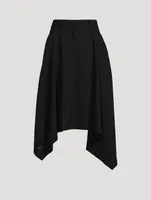 Asymmetric Suiting Midi Skirt