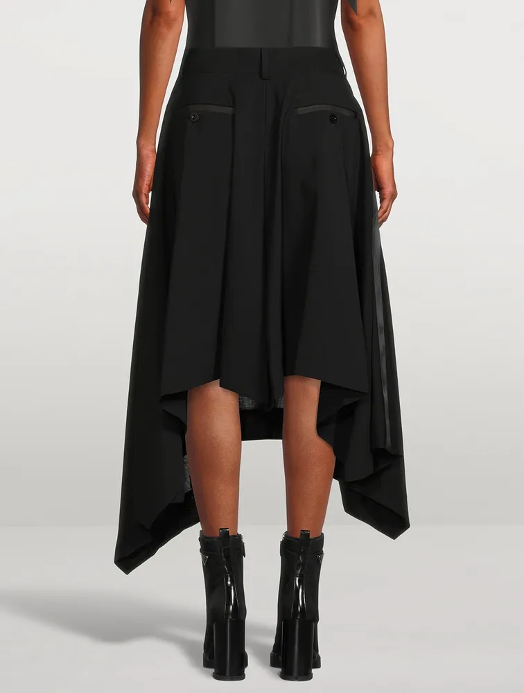 Asymmetric Suiting Midi Skirt