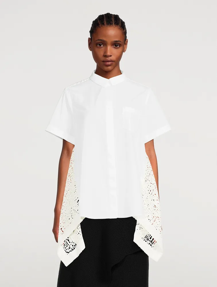 Short-Sleeve Shirt With Embroidered Back