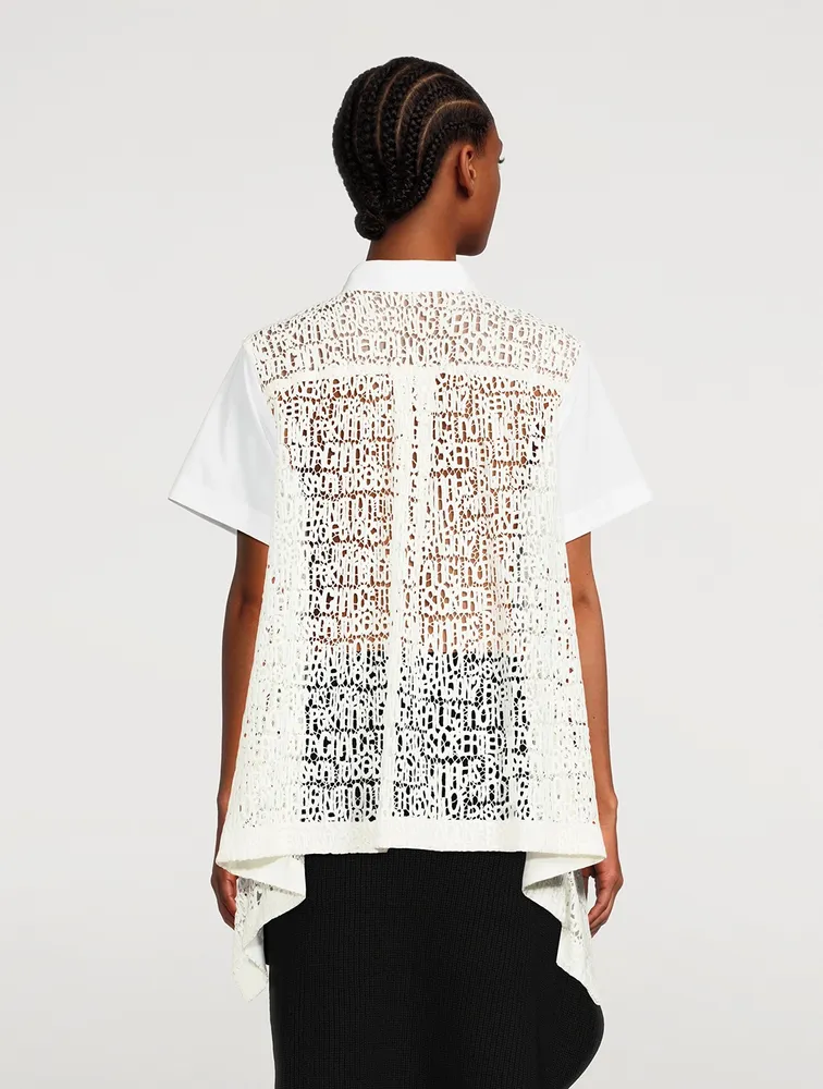 Short-Sleeve Shirt With Embroidered Back