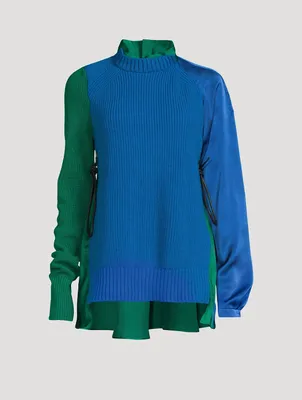 Wool And Satin Sweater