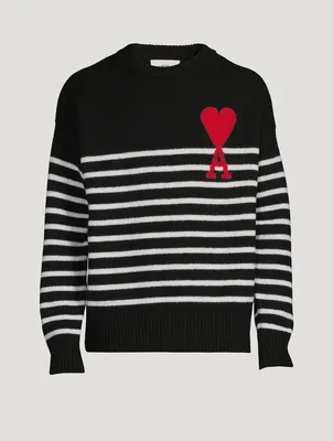 Ami De Coeur Wool Sweater Striped Print
