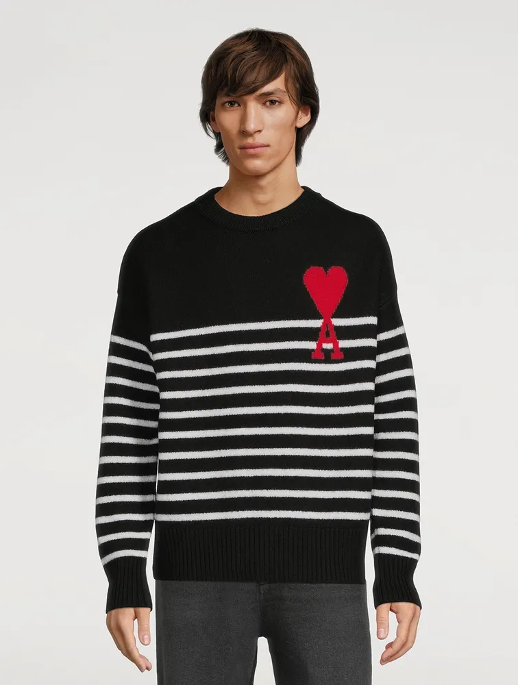 Ami De Coeur Wool Sweater Striped Print