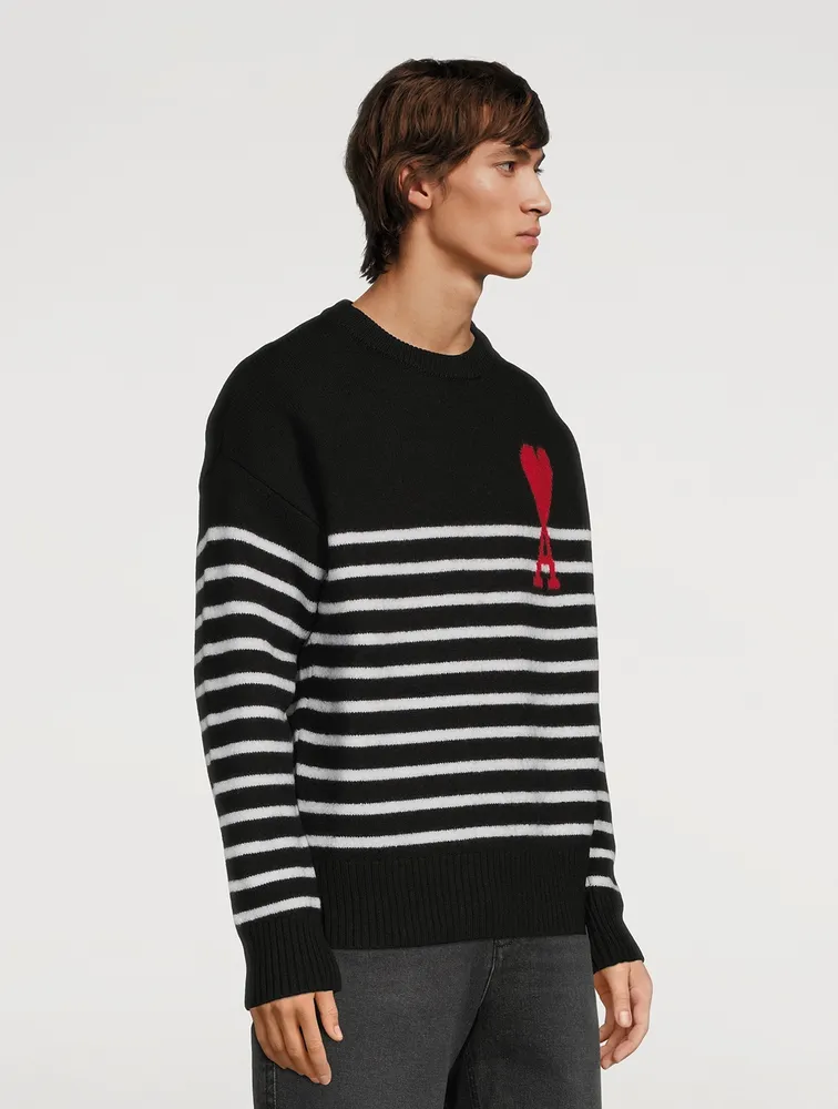 Ami De Coeur Wool Sweater Striped Print