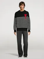 Ami De Coeur Wool Sweater Striped Print