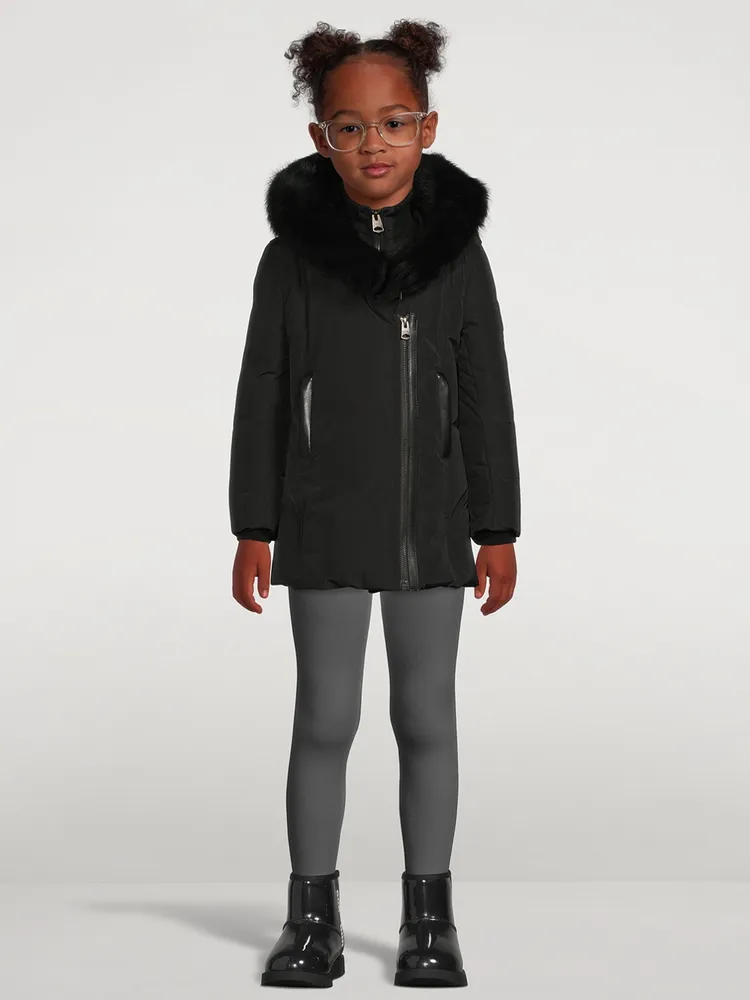 Kids Leelee-TSH Down Coat With Signature Shearling Collar