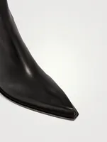 Leather Angled-Heel Chelsea Boots
