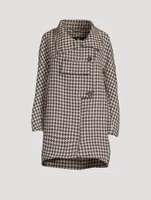 Veda Wool Coat Houndstooth Print