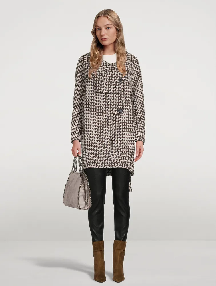Veda Wool Coat Houndstooth Print