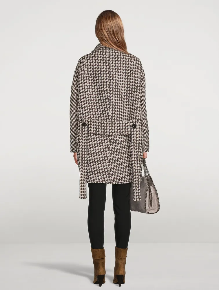 Veda Wool Coat Houndstooth Print