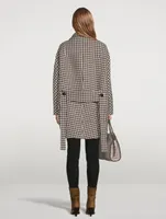 Veda Wool Coat Houndstooth Print