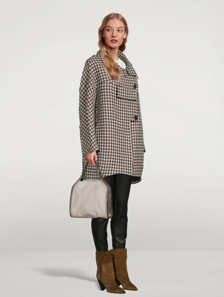 Veda Wool Coat Houndstooth Print