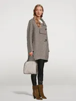 Veda Wool Coat Houndstooth Print