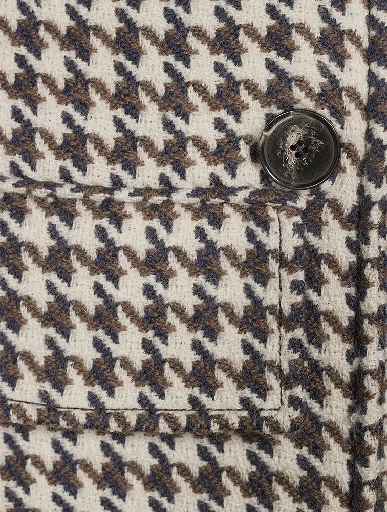 Veda Wool Coat Houndstooth Print