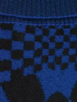 Geometric Virgin Wool Knit Midi Skirt