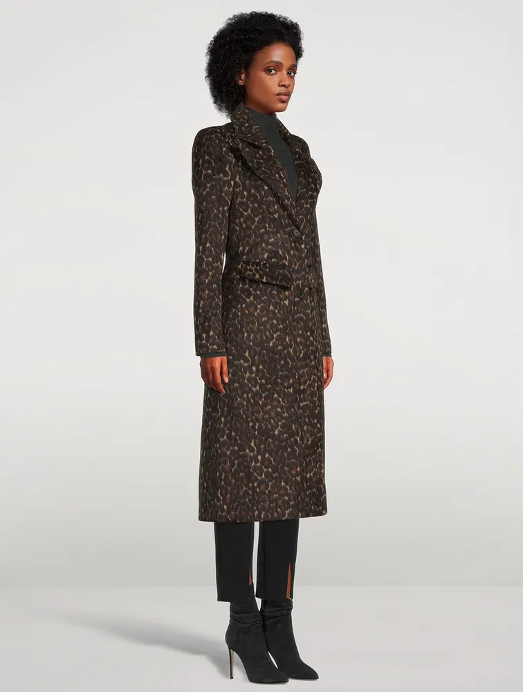 Pagoda Brando Coat Leopard Print