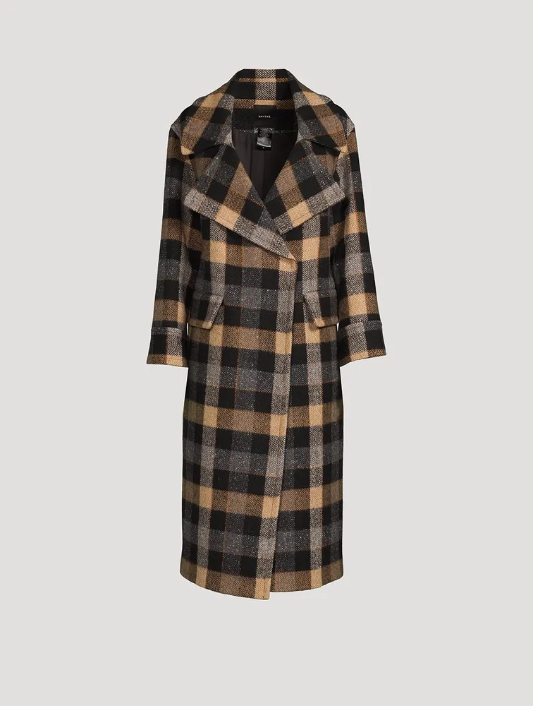 Blanket Coat Check Print