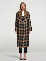 Blanket Coat Check Print