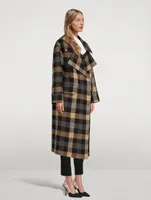 Blanket Coat Check Print