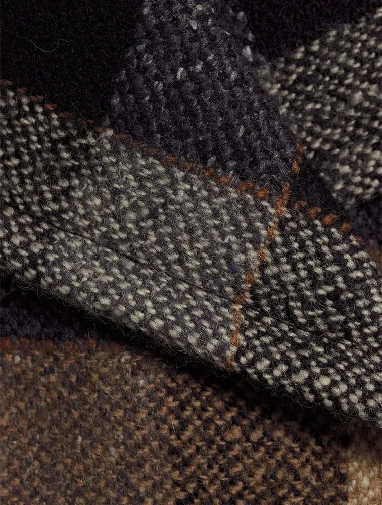Blanket Coat Check Print