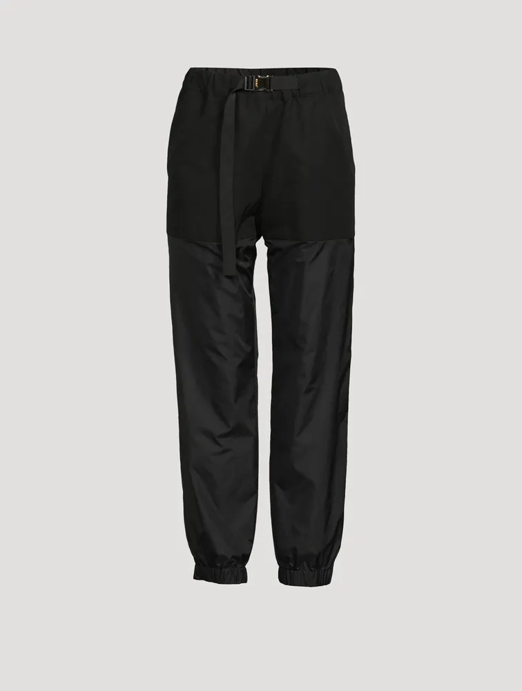 Cotton-Blend Belted Track Pants