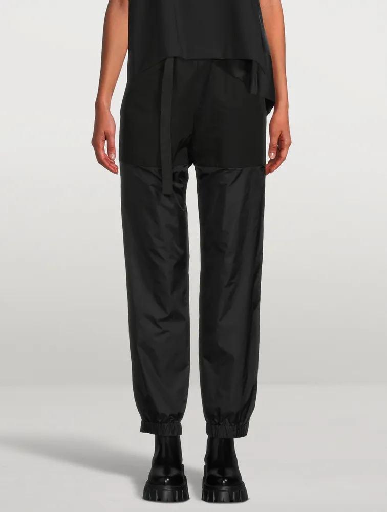 Cotton-Blend Belted Track Pants