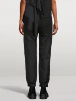 Cotton-Blend Belted Track Pants