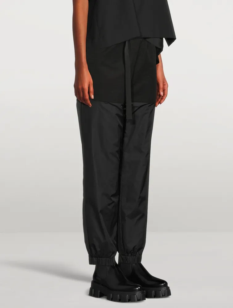 Cotton-Blend Belted Track Pants