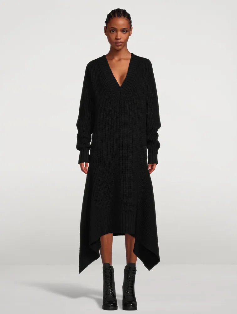 Wool Knit Midi Dress