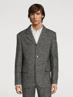 Wool-Blend Three-Button Suit Jacket